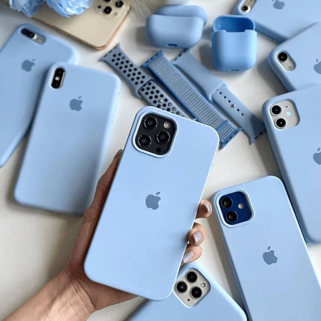 Blue iPhone case displayed on a white background, iphone 15 pro max cover showcasing its sleek design and protective features