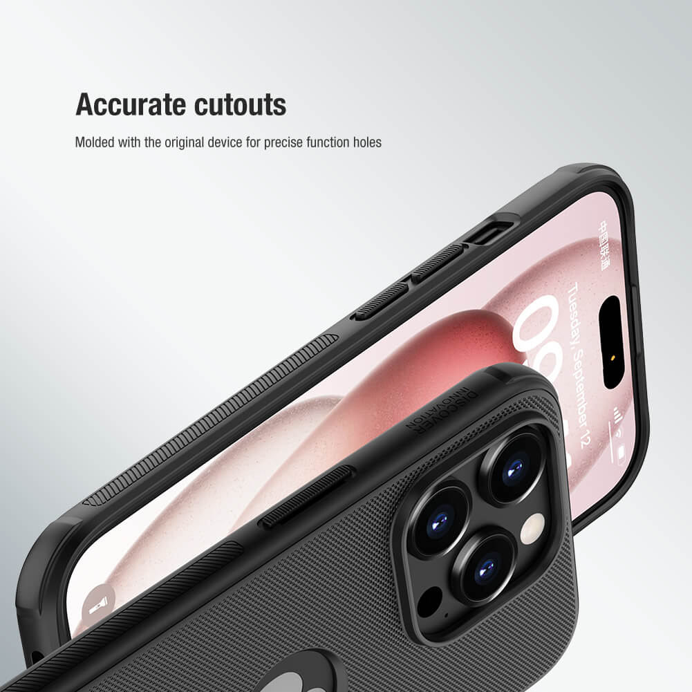 Black iPhone case for iphone 15 cover with accurate cutouts for ports and buttons. Sleek and snug fitting mobile cover designed for Apple devices