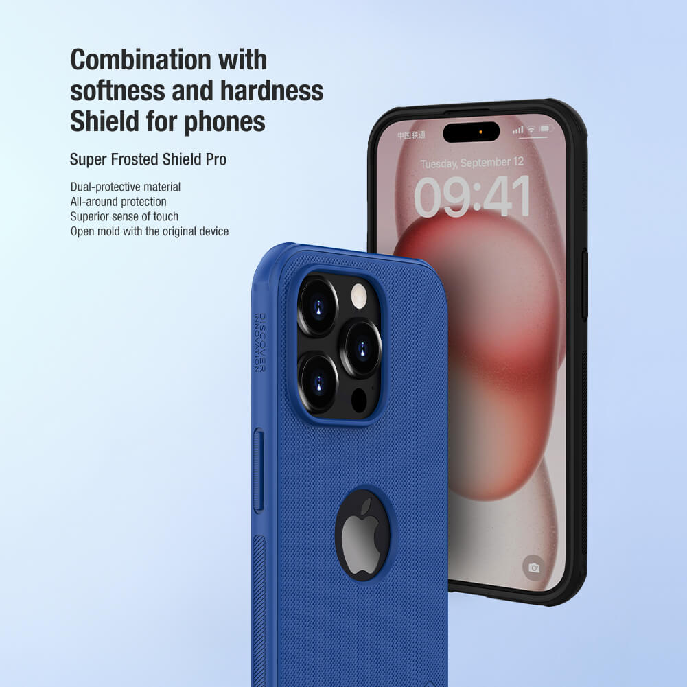 Dual color iphone case for iphone 15 covers highlighting edge to edge protection Frosted Shield Pro case