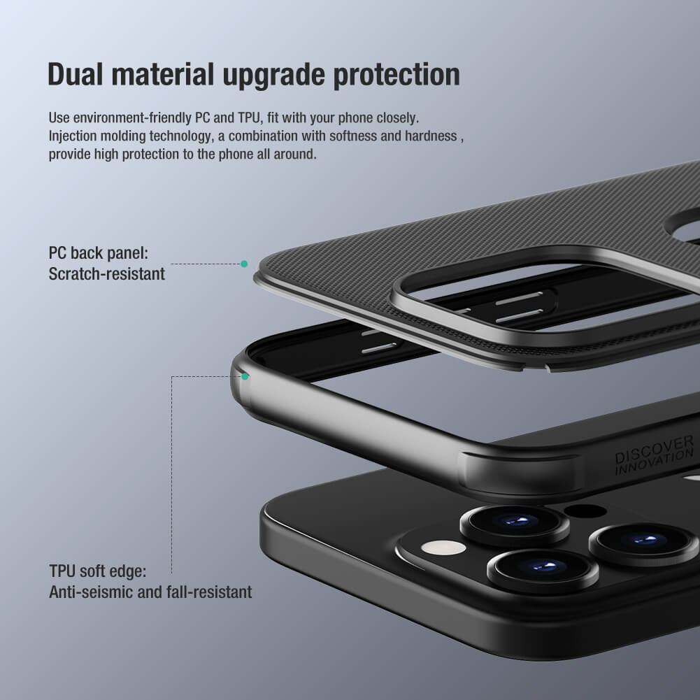 iphone cases Exploded view of dual material structure with PC back panel and TPU edge upgraded drop protection mobile cover for iphone 15 cover