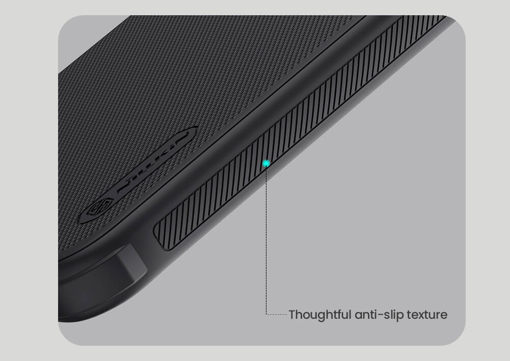 Anti slip grip texture close up on the side of the iPhone case for better hold for iphone 16 cover