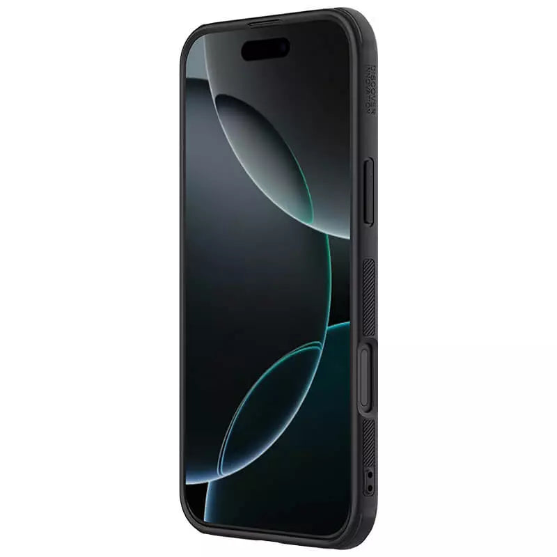 Angled front view of Nillkin iPhone case for iphone 16 cover showcasing thin bezels modern protective iPhone cover