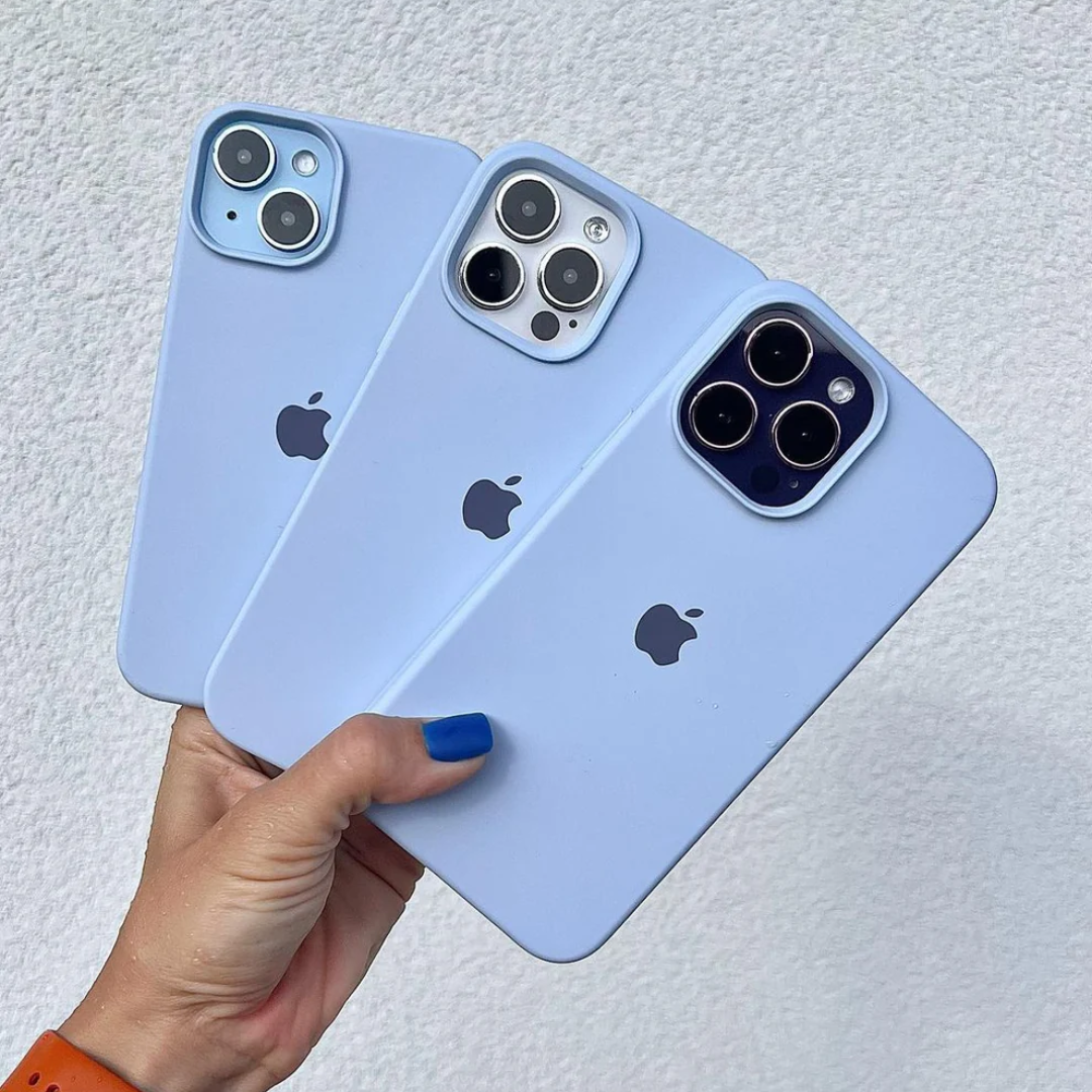 Winter Blue Liquid Silicone iPhone Cover – Soft, Durable & Shockproof for All iPhone Models