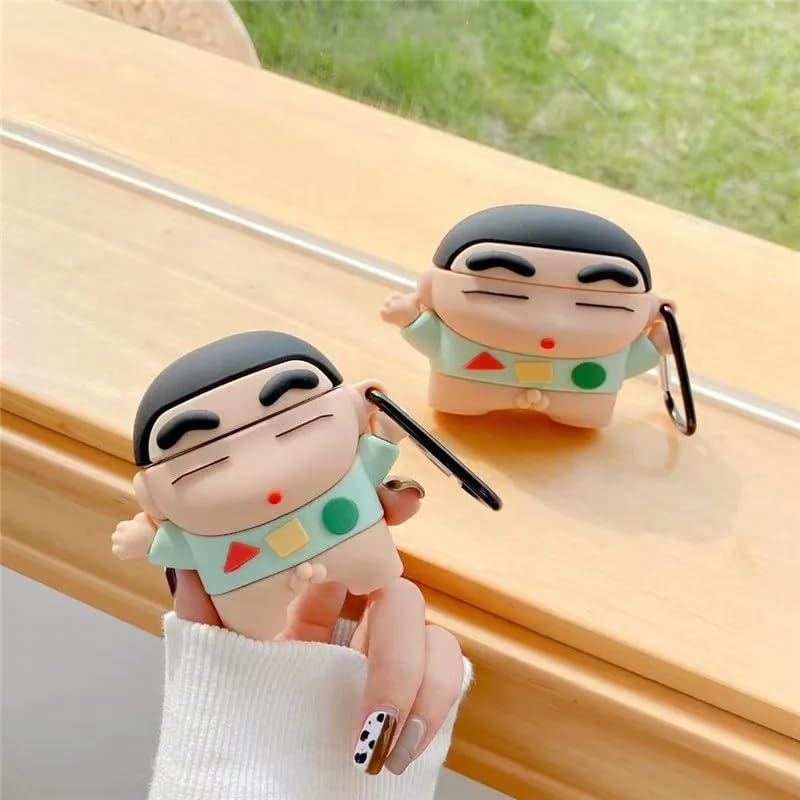 AirPods Case | Shinchan Silicone Cover with Keychain for AirPods Pro 1 & Pro 2