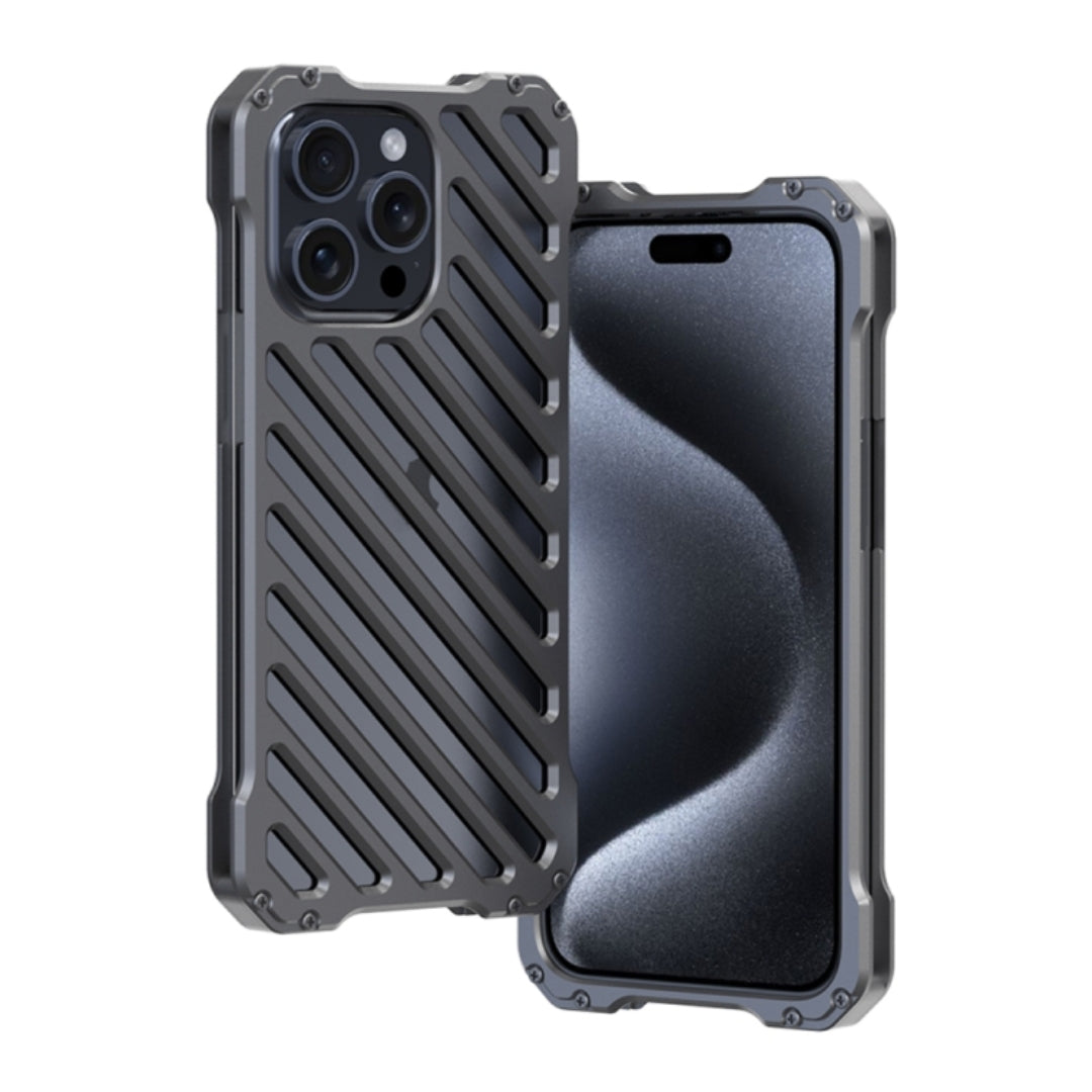 R-Just RJ-50 Armor Aluminum Alloy iPhone Cover – For iPhone 15 Pro & 15 Pro Max | Military-Grade Protection with Lens Guard