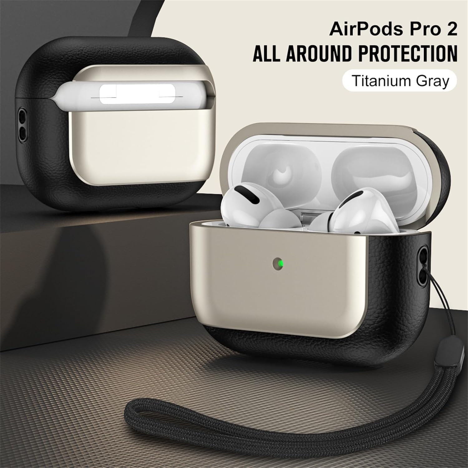 PU Leather+TPU Shockproof Protective Case For Airpods Pro 2