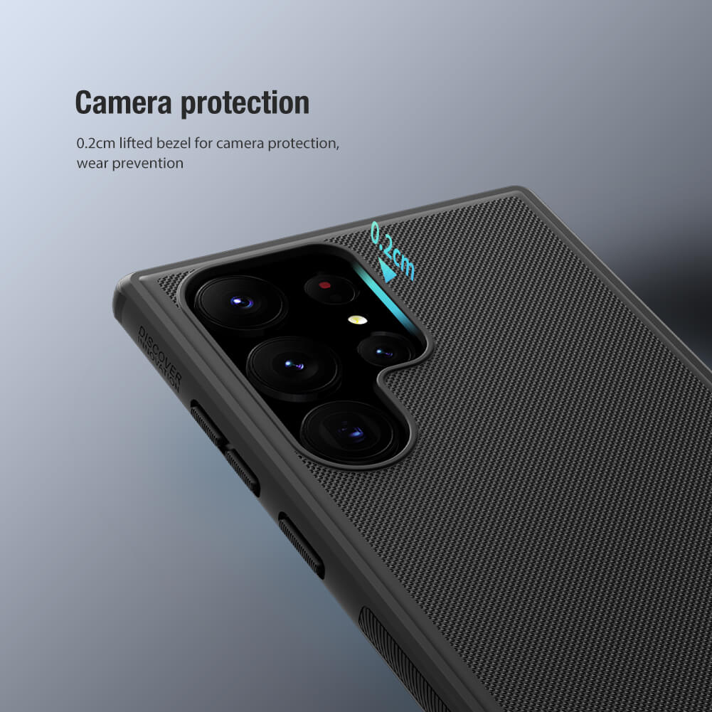 Black matte Samsung cover featuring raised edges for camera protection and a textured back for extra grip for s23 ultra cover