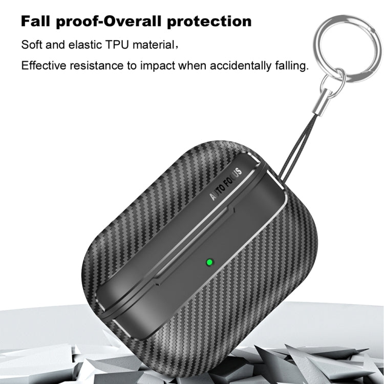 Scratch-resistant airpods pro cases, airpods cover TPU protective cover with carbon fiber texture