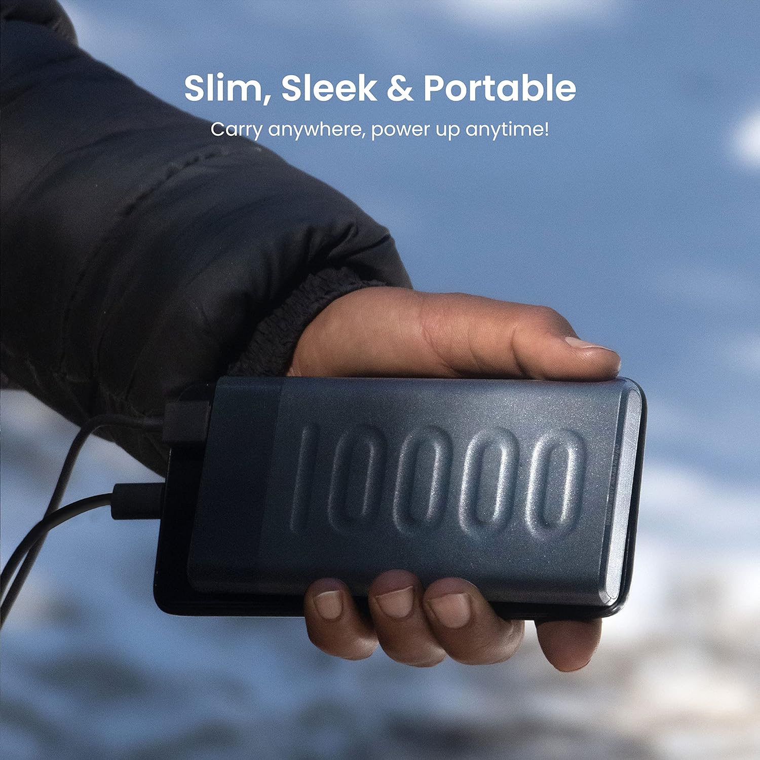 Slim and lightweight powerbank, pocket sized design for easy travel and portability