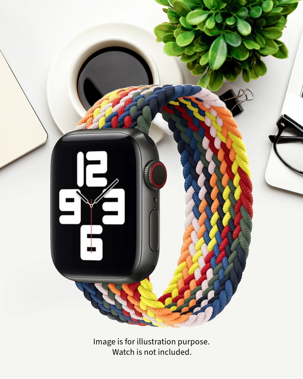 Multicolor Nylon Braided Single Loop Band for Apple Watch 38/40mm (S) – Soft, Stretchable, and Breathable Strap