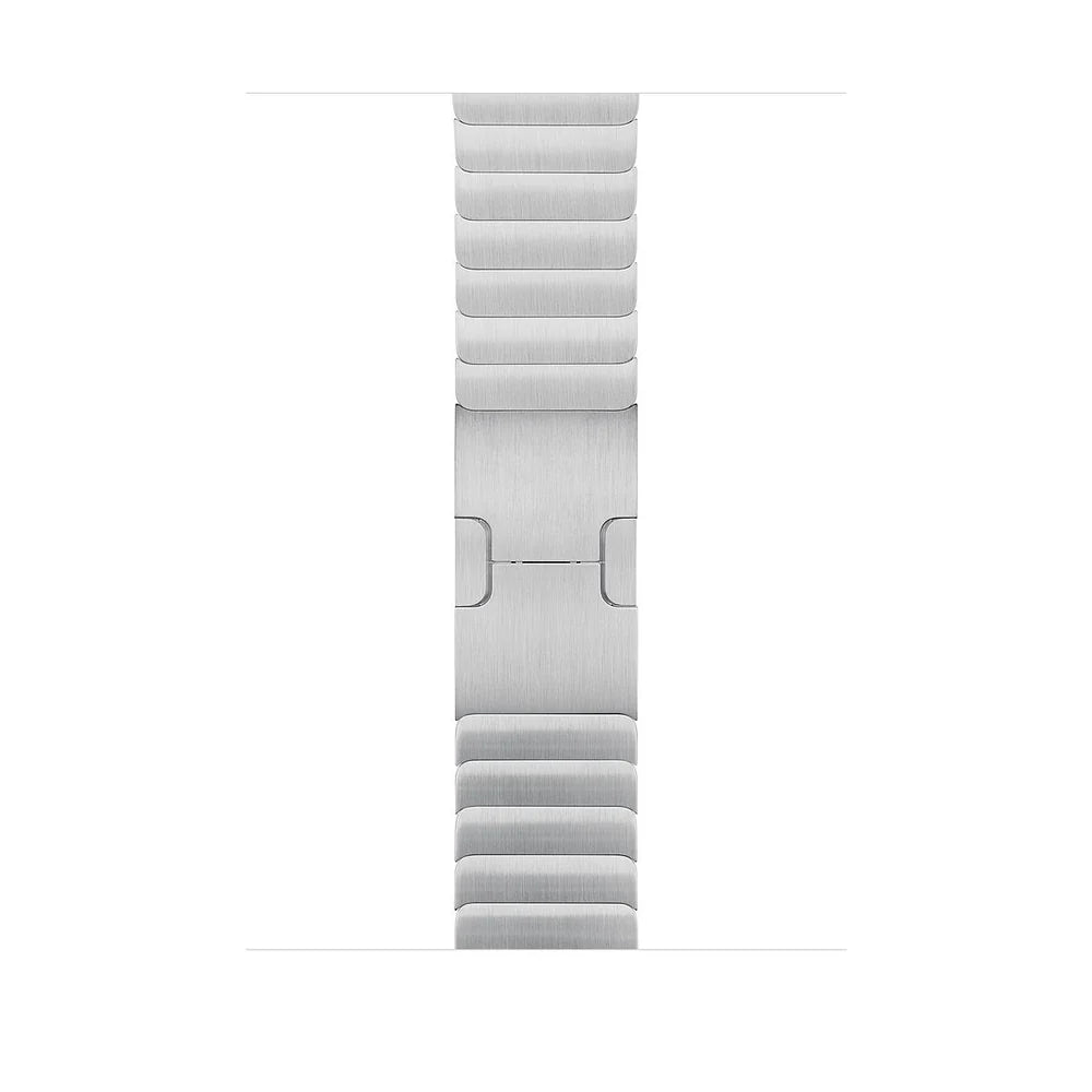 legant silver stainless steel link bracelet for apple watch straps, perfect for a classic yet modern look