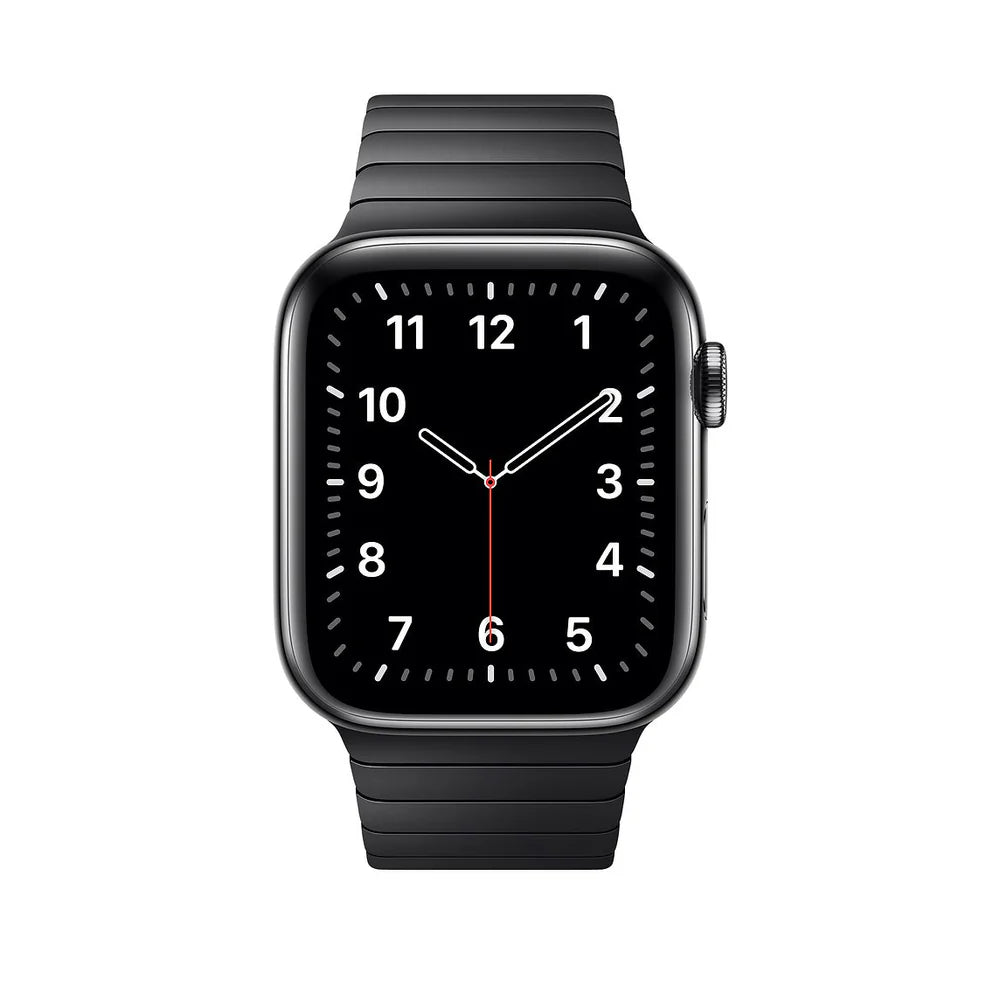 Black Milanese Loop Strap for apple watch straps Sleek, mesh style stainless steel band with a magnetic closure.