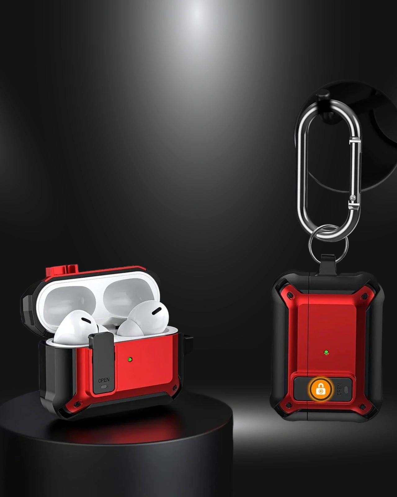 Armor Shockproof AirPods Case – Lock Keychain 199Kart
