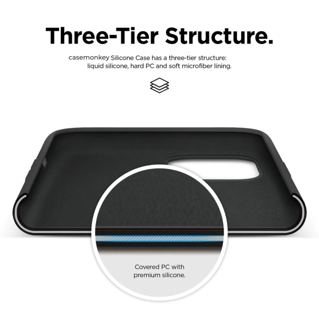 Three tier structure of liquid silicone apple cover durable PC, iphone 16 pro max case soft silicone, and microfiber lining