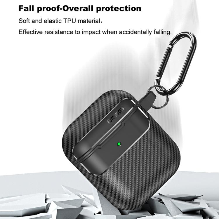 Rugged carbon fiber AirPod case, airpod 2nd gen case featuring impact resistant TPU material for superior drop protection