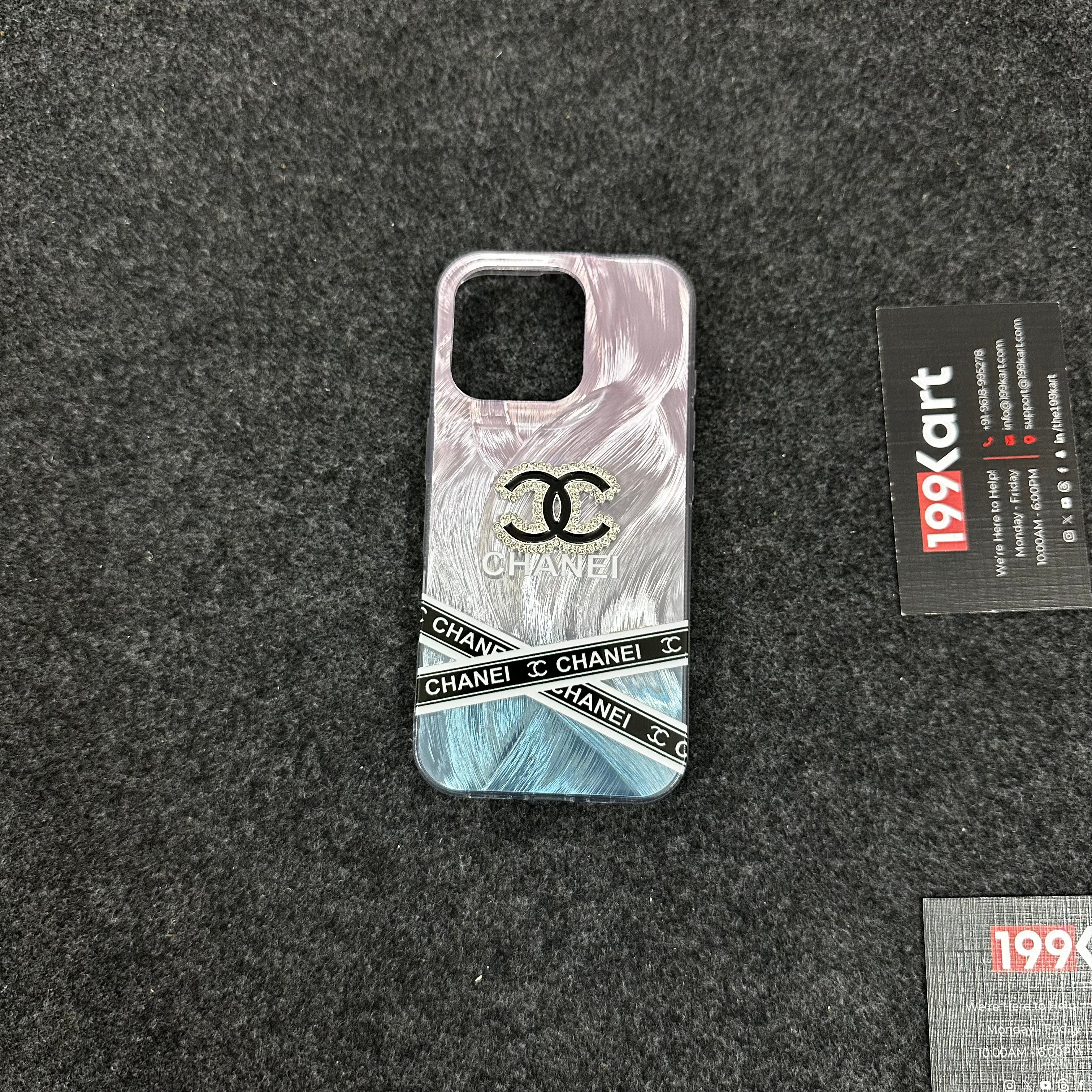 Ultra slim designer iPhone back cover, iphone 15 cover showcasing gold electroplated accents with a textured embossed logo.