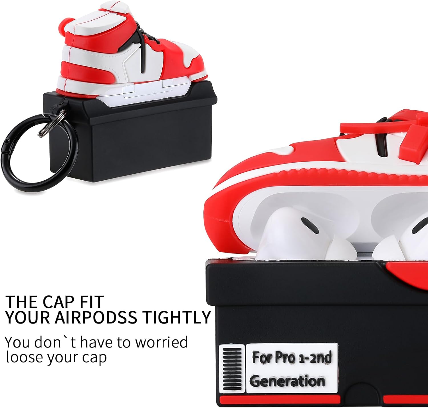 Trendy sneaker style AirPod Pro case, featuring a high top shoe design with a secure fit for 2nd generation AirPods Pro.