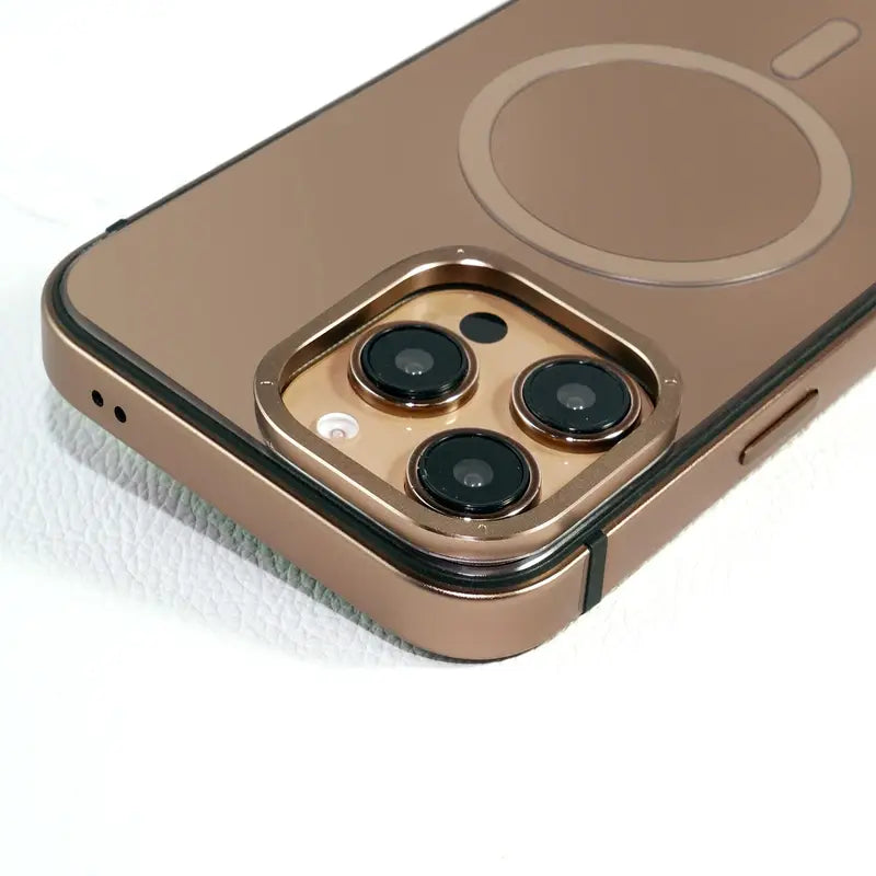 Minimalist titanium iPhone case, iphone 16 pro max case high end metallic frame with precision cutouts and raised edges for extra camera safety.