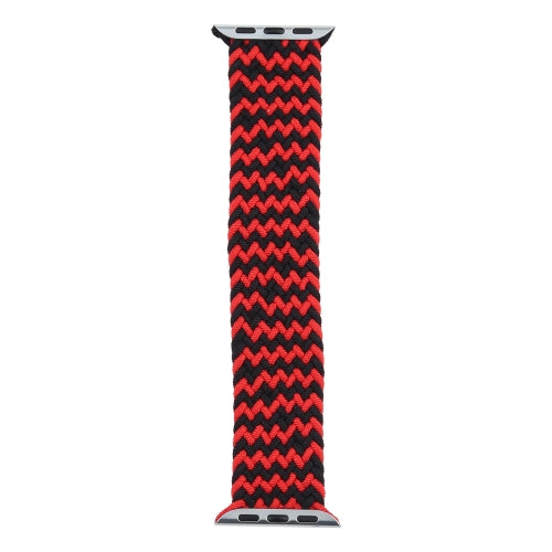 Apple Watch Strap | Nylon Braided Single Loop Band 42/44mm Small (Ripple Black Red)