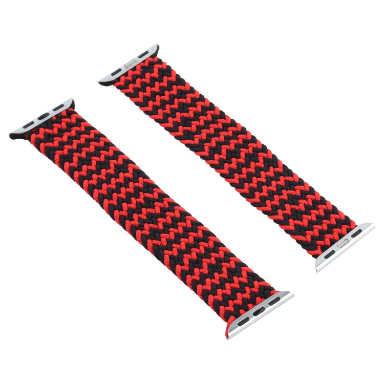 Apple Watch Strap | Nylon Braided Single Loop Band 42/44mm Small (Ripple Black Red)