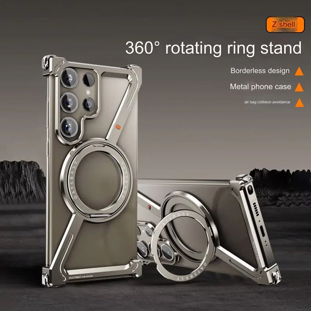 Sturdy metal mobile covers with 360 rotating ring stand for versatile viewing angles and secure grip for samsung fold 6 case