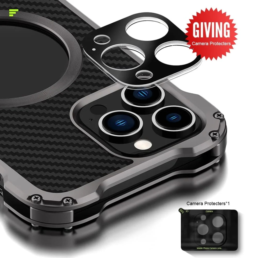 Rugged iPhone cover with reinforced corners, magnetic ring support, and bonus camera lens protector for full protection for iphone 15 pro max cover