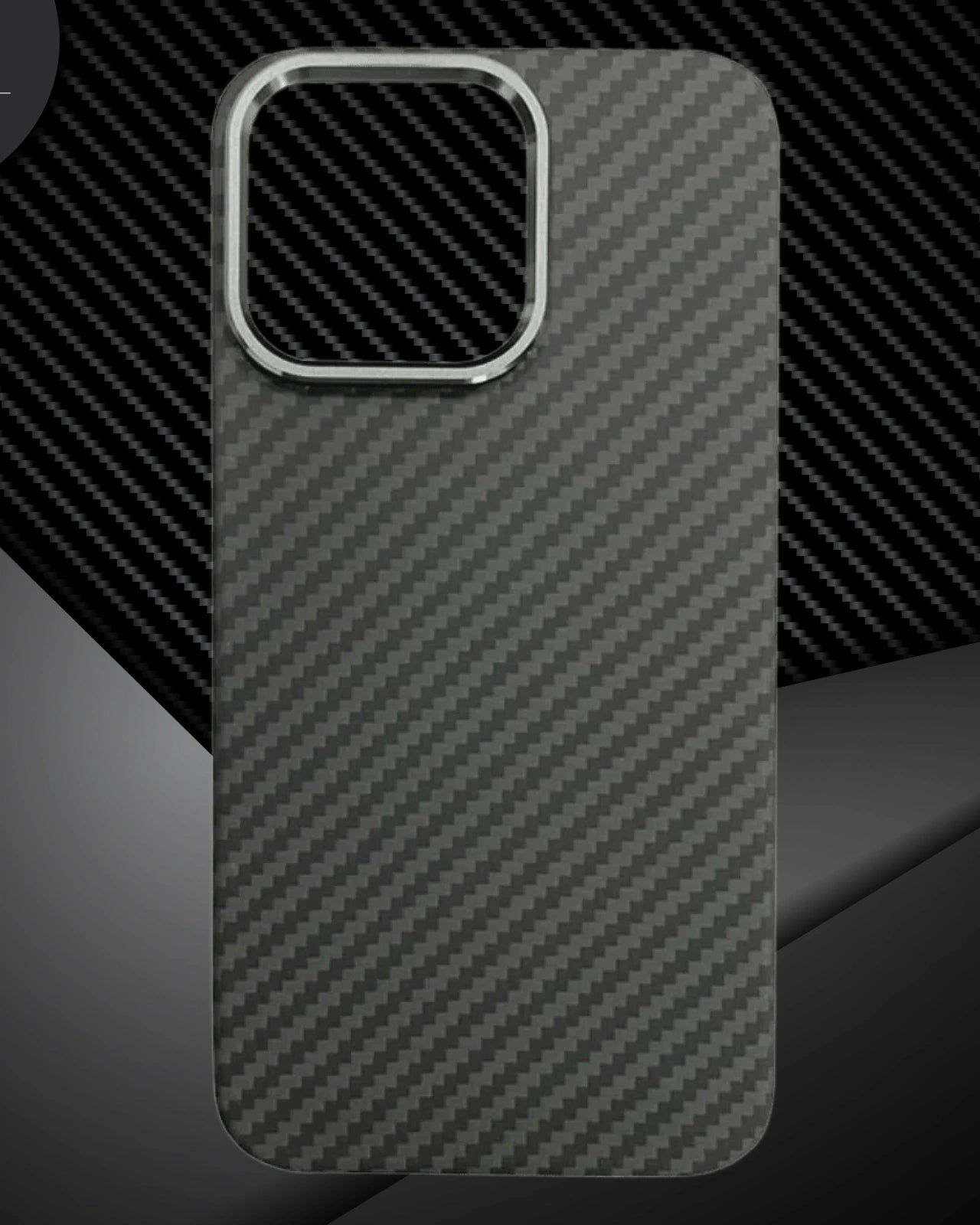 Precision cut iPhone cover with aramid fiber pattern and protective camera ring for enhanced lens safety for iphone 15 pro max cover