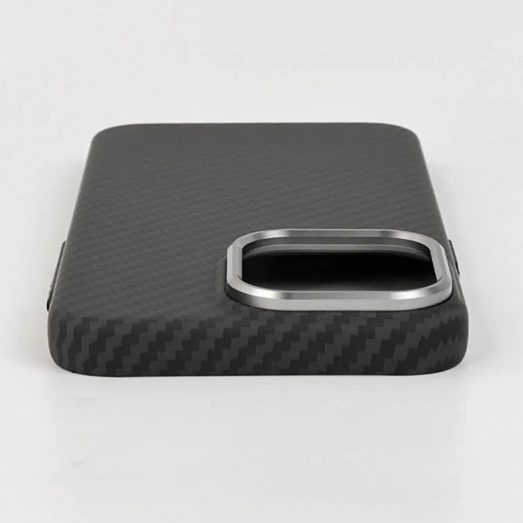 Slim profile mobile cover with raised metal frame for reinforced drop protection and premium finish for iphone 15 pro max cover