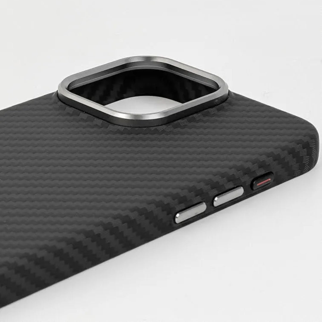 Side view of Apple cover with tactile button cutouts and durable grip enhancing material for iphone 15 pro max cover