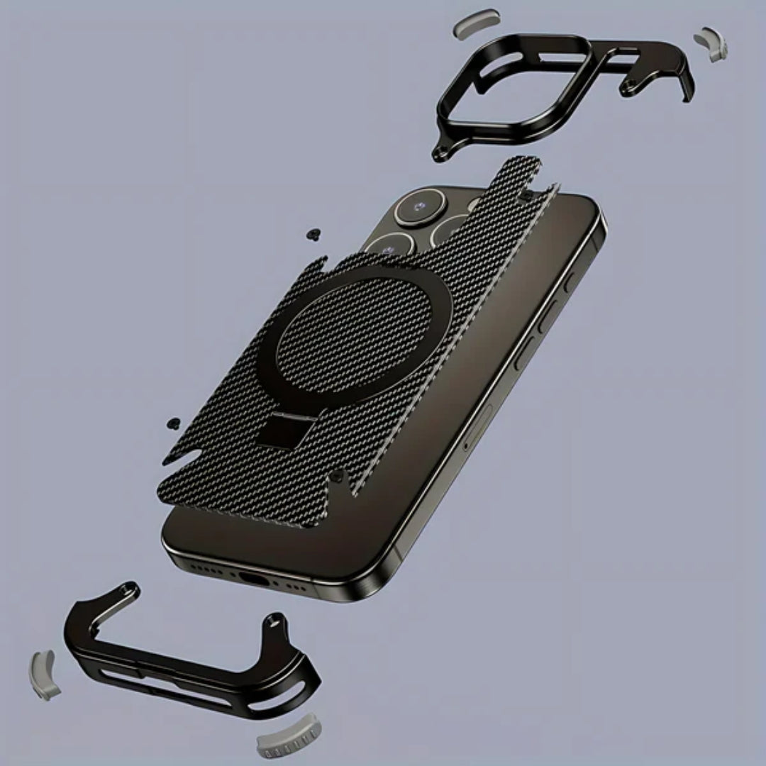 Detachable bumper style case with magnetic functionality and carbon fiber finish for 14 pro max cover