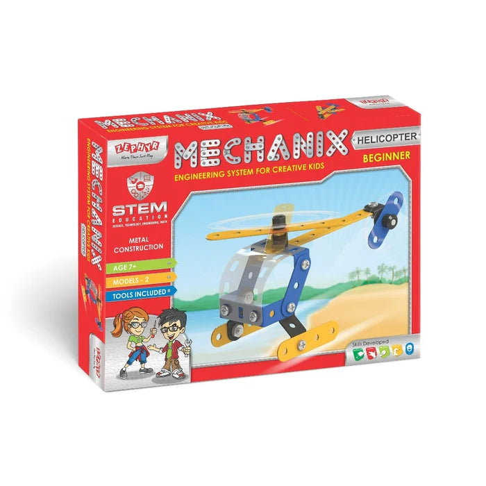 Zephyr Mechanix Beginner - Helicopter Mechanical Construction Toy