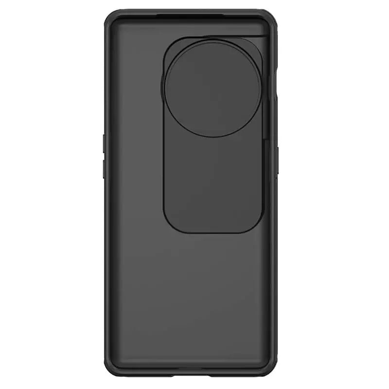 Rear angled view showcasing the sliding lens protector and raised edges for OnePlus 11R