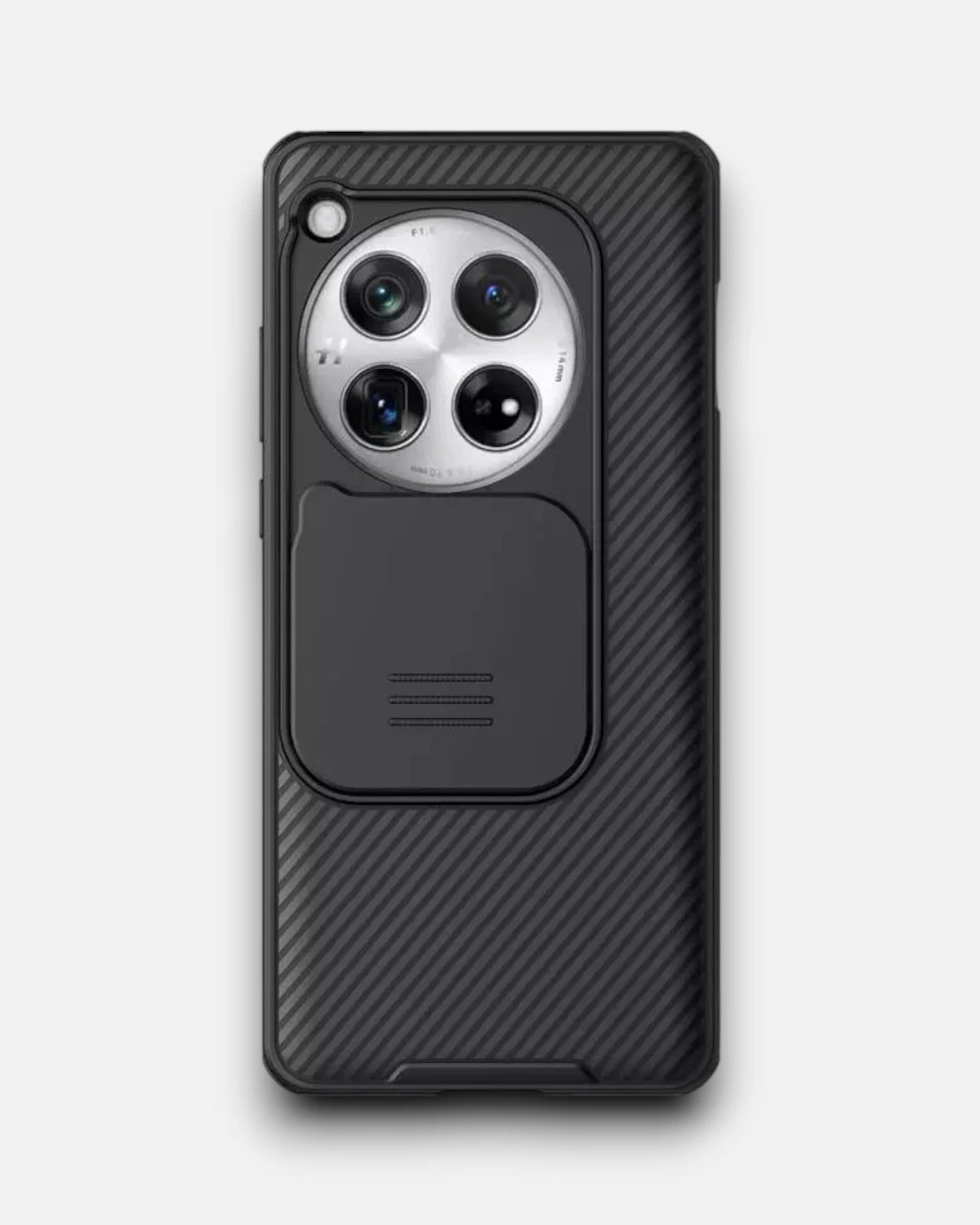 OnePlus CamShield mobile cover for oneplus 12R with sliding camera protector and anti peep design.
