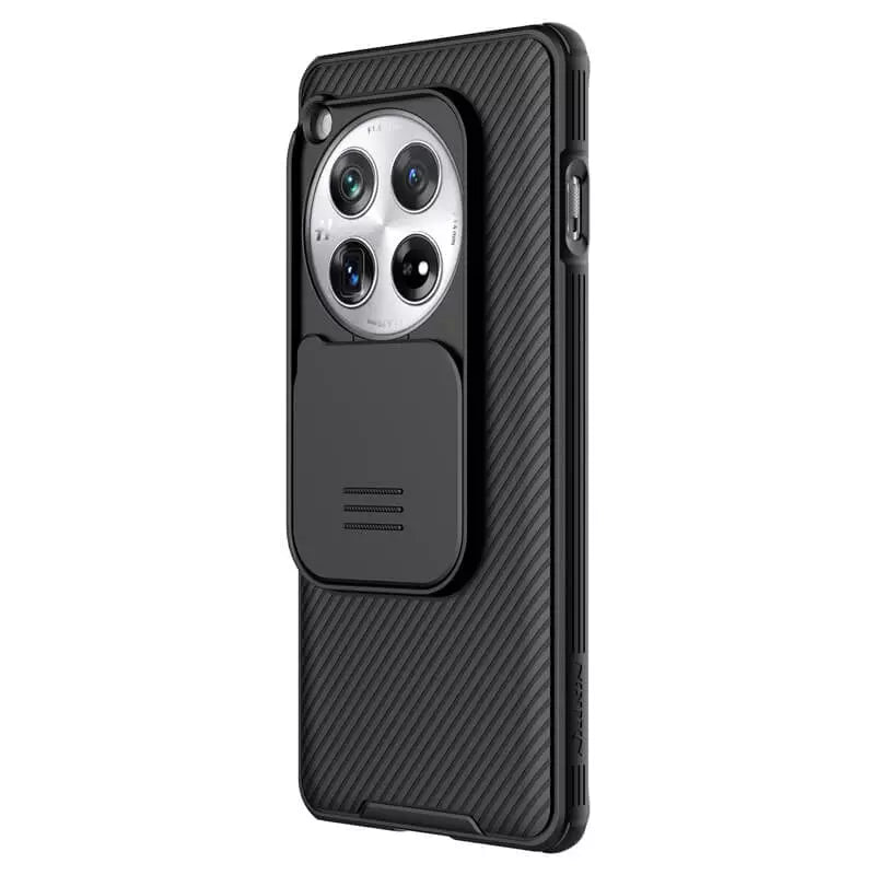 This mobile cover raises both the screen and camera edges to enhance safety against scratches and surface contact for OnePlus 12R