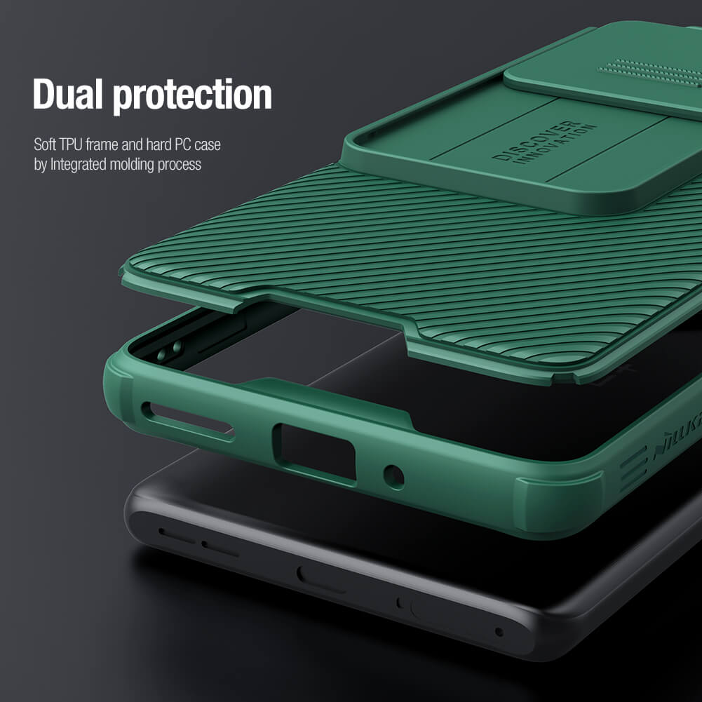 Dual protection mobile cover for OnePlus 12R with TPU and hard PC layering.