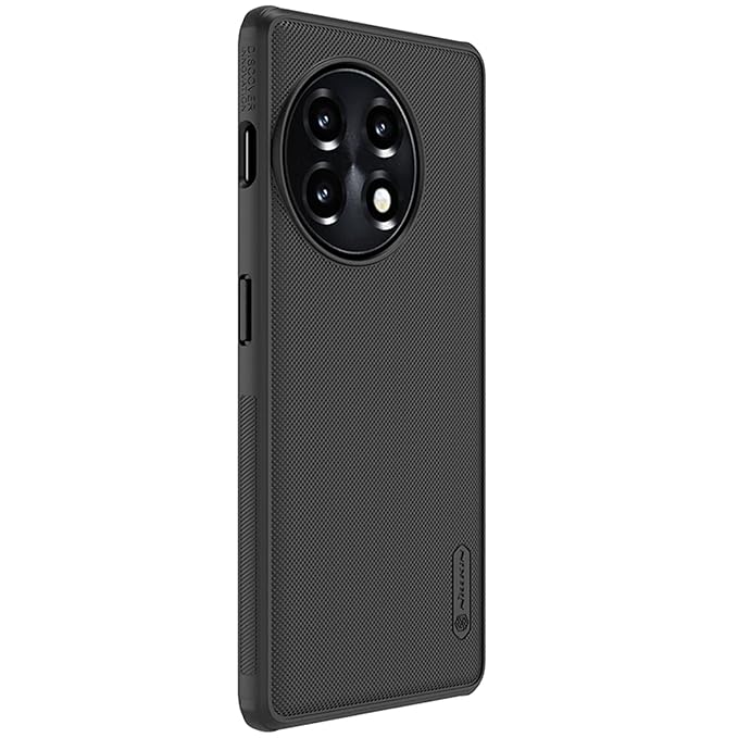 Rear side angled view of the OnePlus 11R cover, highlighting its textured edges and side buttons.