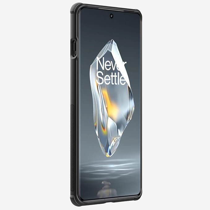 Side angled view of OnePlus 12, mobile cover with frosted matte finish