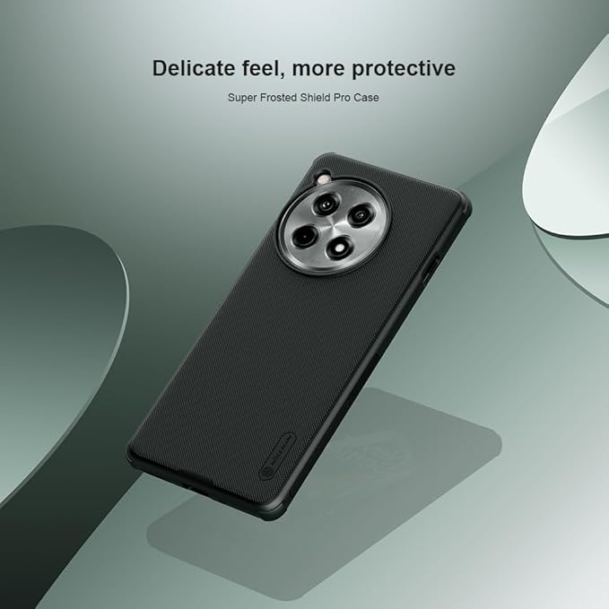 Black mobile covers for OnePlus 12R cover with circular matte camera protector