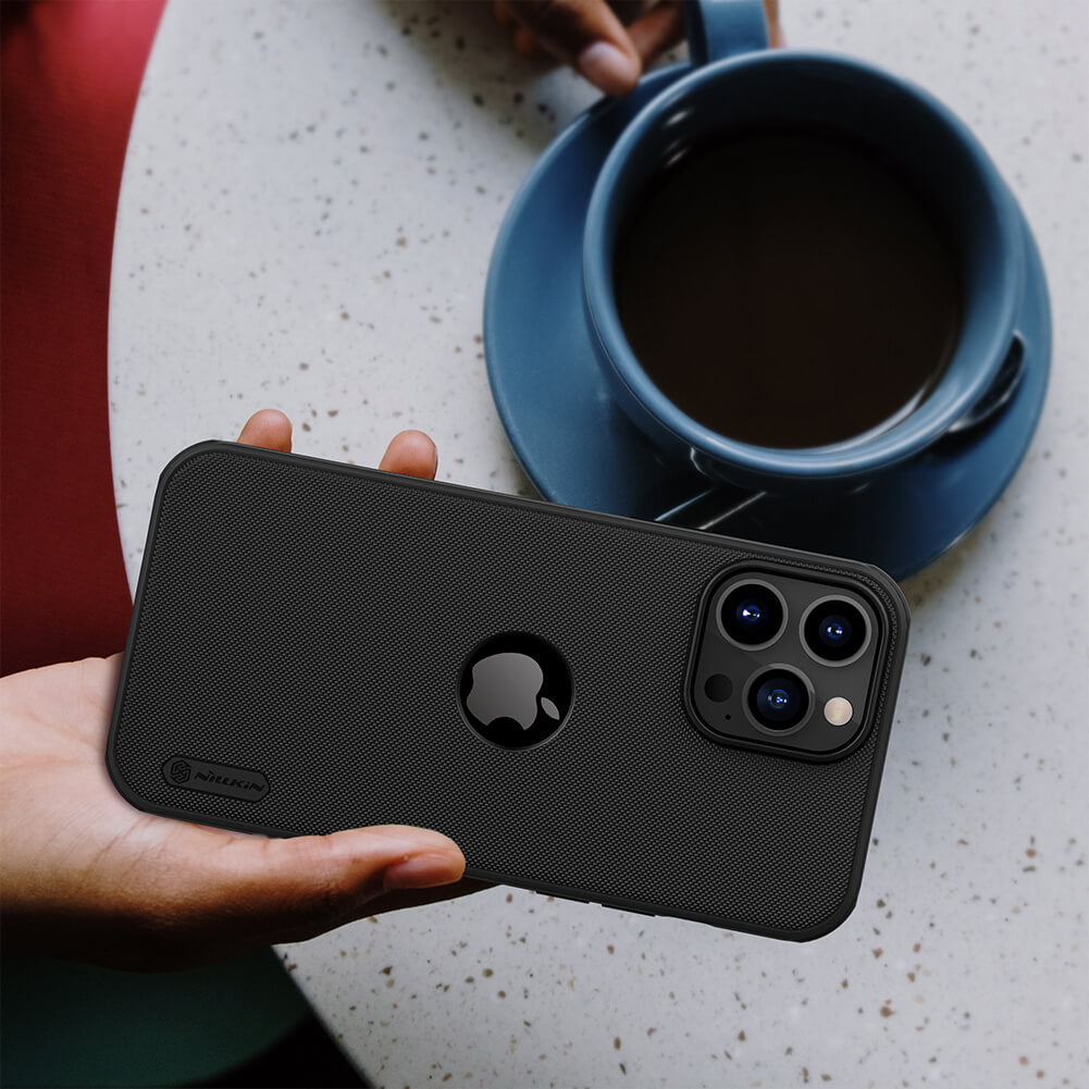 Close Up view of Nillkin Super Frosted Shield pro iPhone Cases for iphone 13 back cover