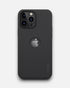 A close up of a Dark Gray iPhone cover Nilkin super Frosted Shield Pro matte Case for an iphone 13 covers featuring a precise cutouts