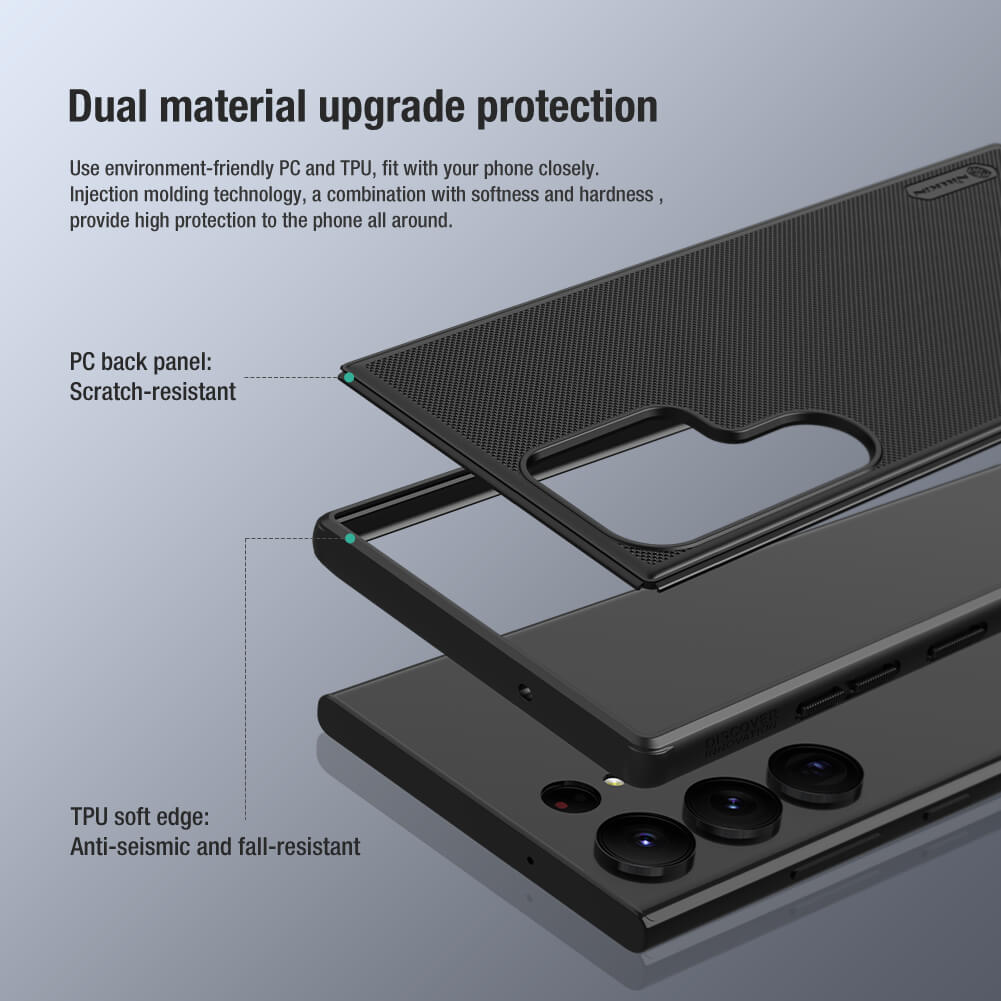 Dual layer Samsung cover showing the shockproof TPU interior and scratch resistant PC back FOR s23 ultra cover