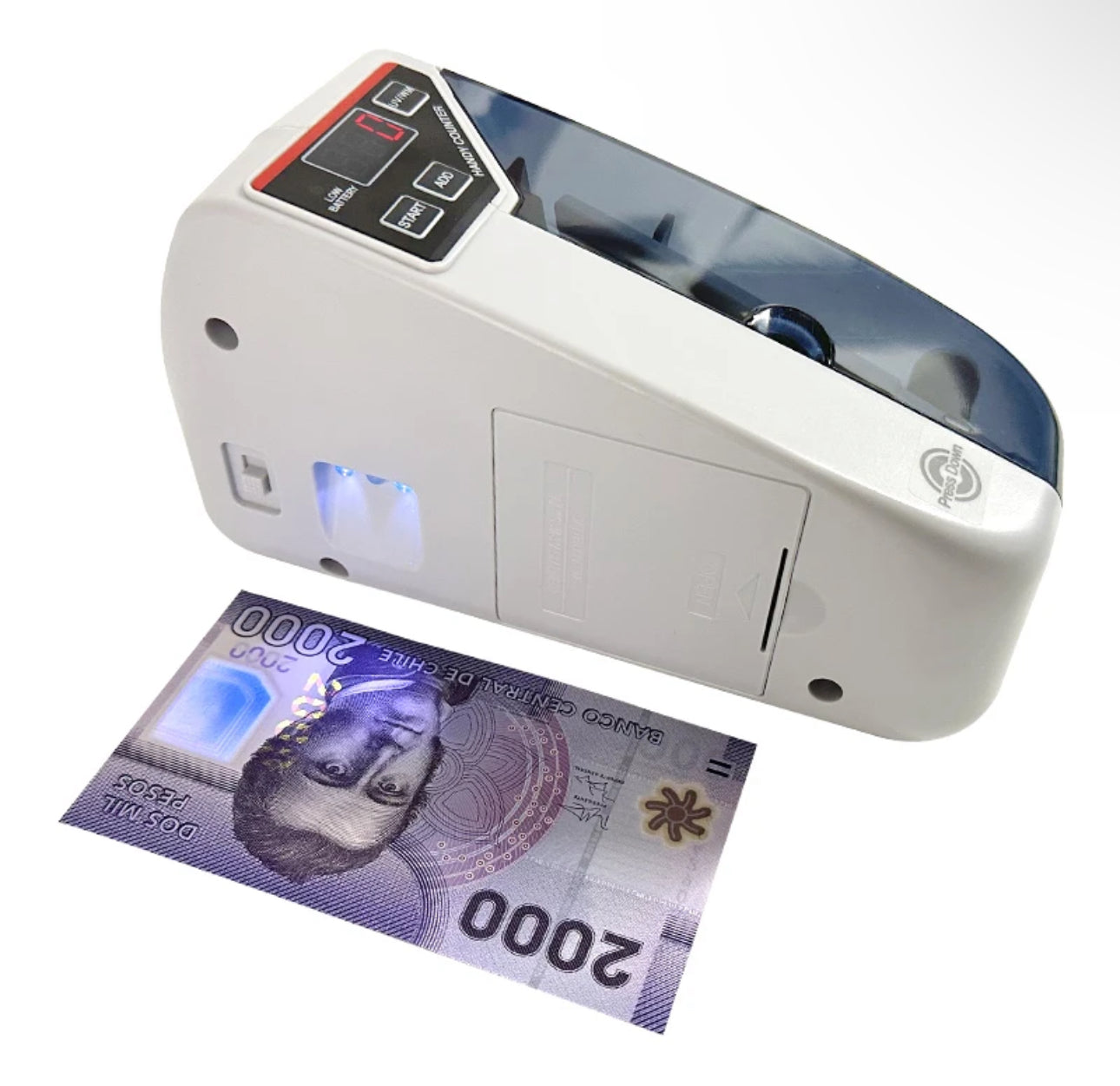 note counting machine with ultraviolet light detecting features for bill authentication