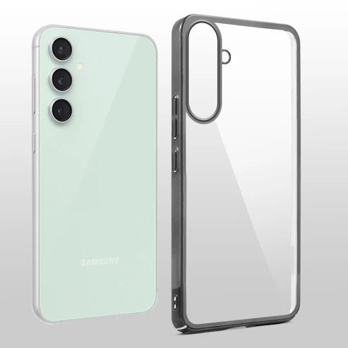 Crystal clear s24 case featuring soft black edges and high transparency back for a natural look