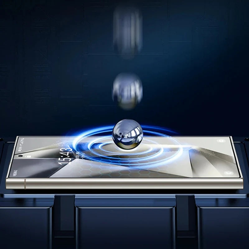 Samsung tempered glass screen protector, scratch resistant, stable fit, and anti reflective for clear visibility for S24 Ultra