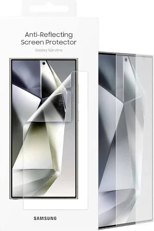 Samsung tempered glass screen protector, stable and anti reflective, provides a secure fit that resists falling off easily for S24 Ultra