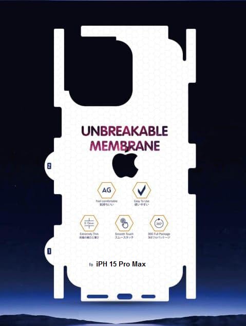 Flexible TPU unbreakable membrane screen protector for iPhone 15 Pro Max with 360 coverage.