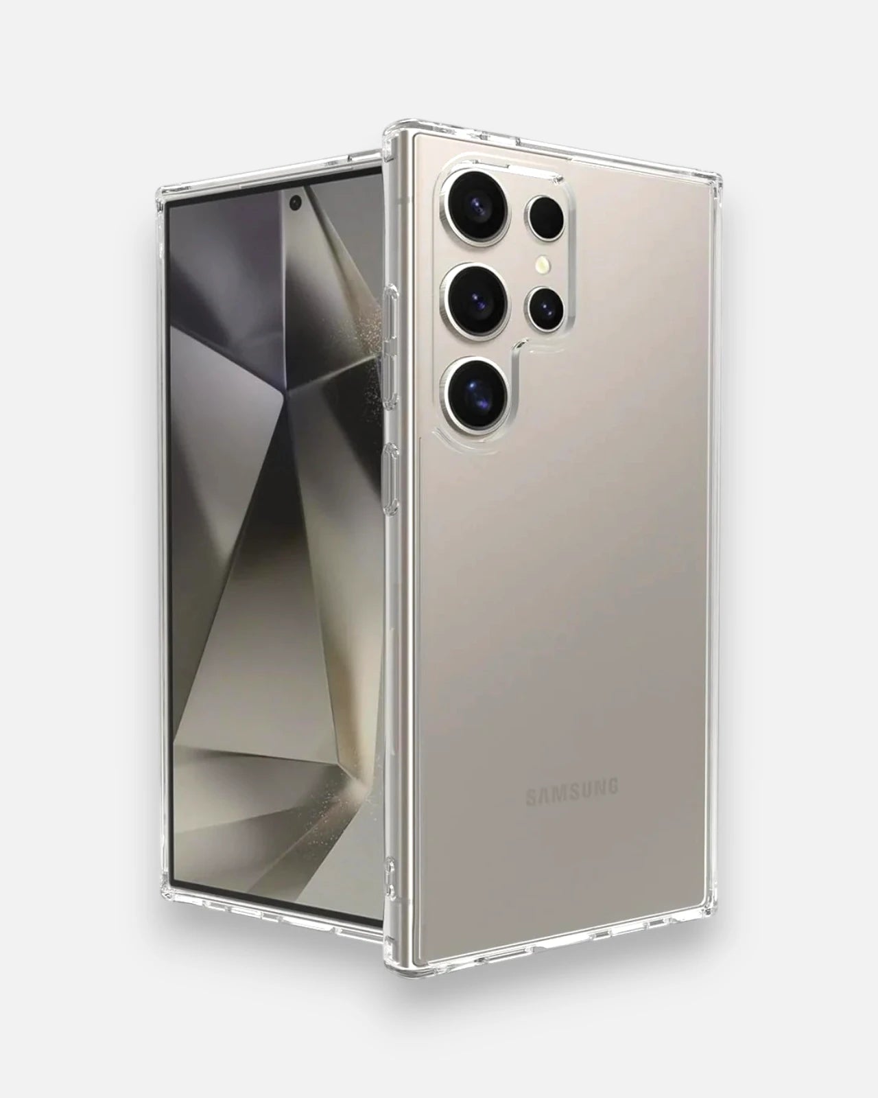 Crystal clear samsung cover for Samsung S25 Ultra showing off the phone original color with reinforced transparent edges