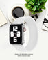 Apple Watch with a white braided solo loop strap, apple watch straps offering a clean and minimal look.