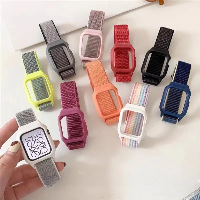 A collection of vibrant apple watch straps in various colors, showcasing their unique designs and styles on a display