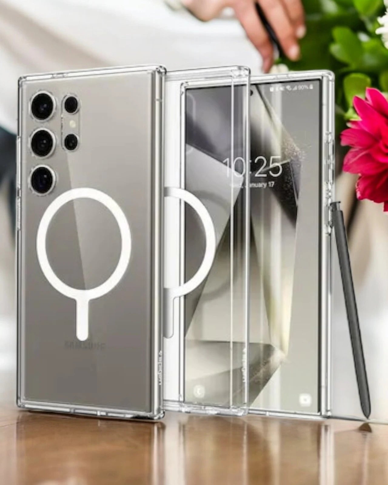 Samsung cases in a crystal clear MagFit support case,s24 ultra cases india designed for everyday use